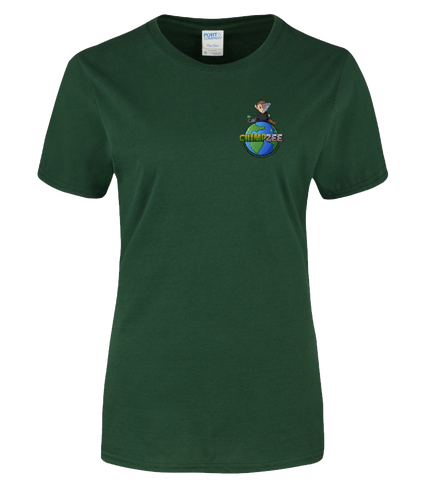 Woman's Save Planet Form Fitting  Green Tee